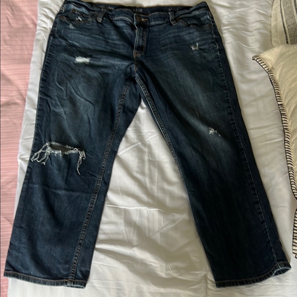 Distressed Blue Jeans